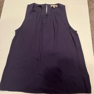 Banana Republic women’s dark purple top size 14 with keyhole neckline.